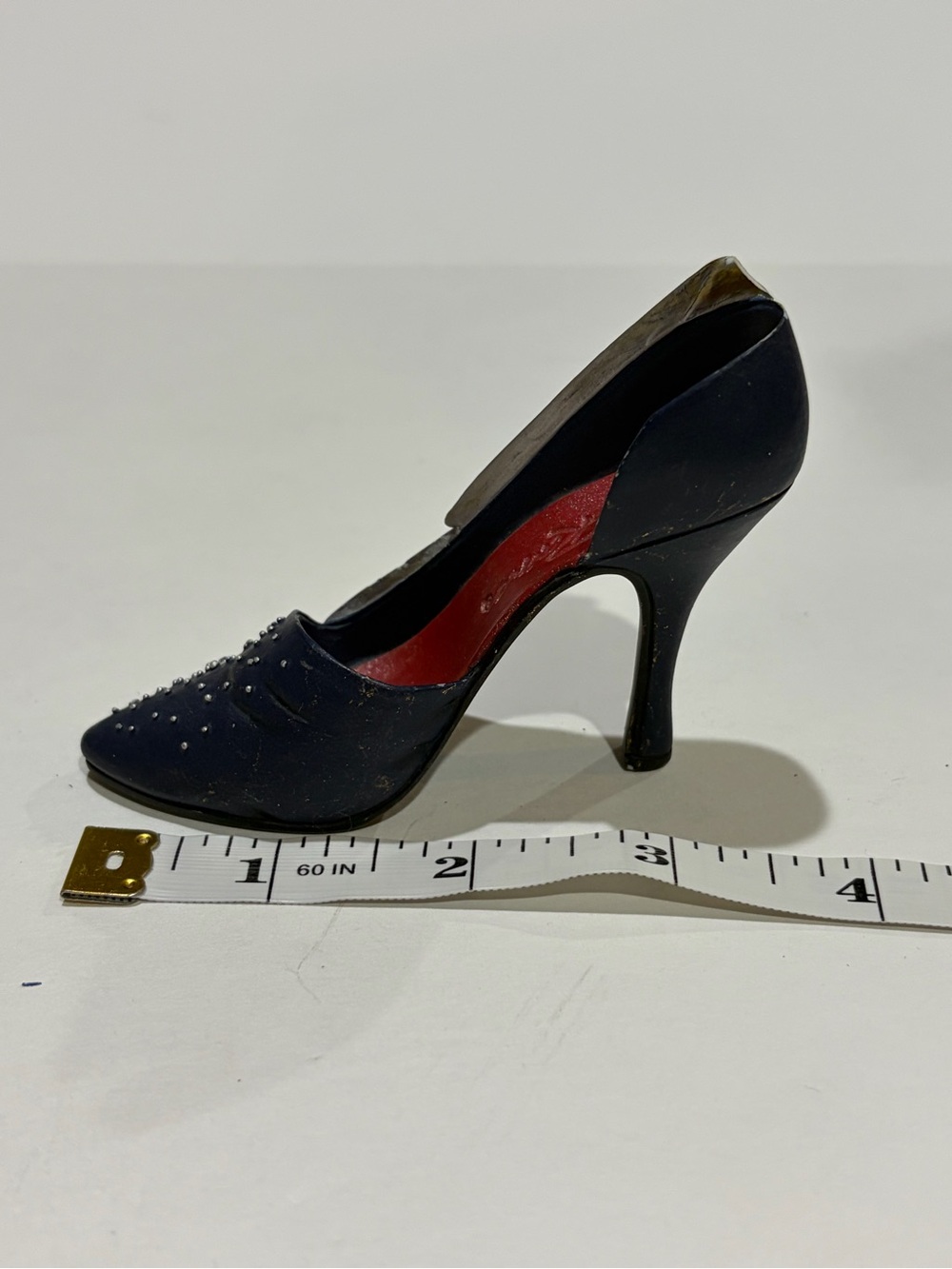 Raine Just the Right Shoe Miniature Figurine Blue Rhinestone Stiletto Collectibl